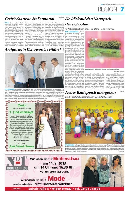 Ausgabe vom 08. 09. 2013 - beim SonntagsWochenBlatt