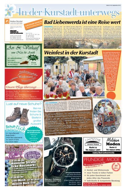 Ausgabe vom 08. 09. 2013 - beim SonntagsWochenBlatt