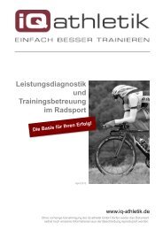 Leistungsdiagnostik im Radsport - Andreas Wagner MA