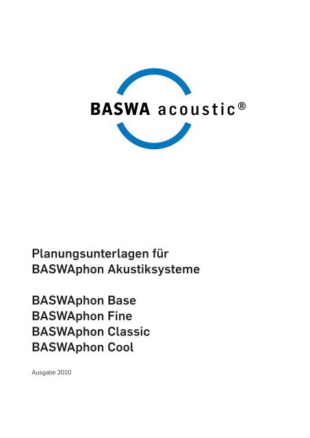 Planungsunterlagen für BASWAphon Akustiksysteme BASWAphon ...