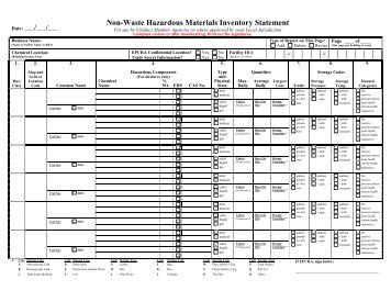 Non-Waste Hazardous Materials Inventory Statement - County of ...