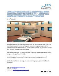 JSB Market Research: Global Market for Magnetic Resonance Imaging Equipment to 2017 - Market Size, Growth and Forecasts in Nearly 70 Countries