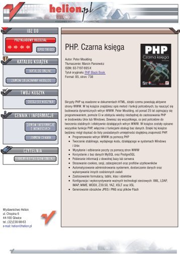 PHP. Czarna ksiÄga - Czytelnia online - Helion