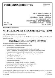 MITGLIEDERVERSAMMLUNG 2008 - ESV Frankfurt