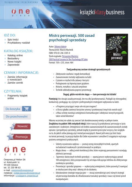 Mistrz Perswazji 500 Zasad Psychologii Sprzedaży Pdf