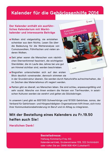 März 13 - sonos - Schweizerischer Verband für das Gehörlosenwesen