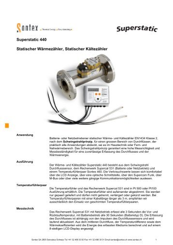 Datenblatt Superstatic 440 Qn 1-1500 mÂ³/h - Sontex SA