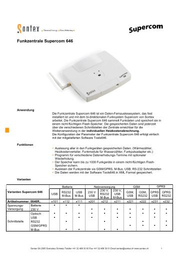 Datenblatt Supercom 646-656 R - Sontex SA