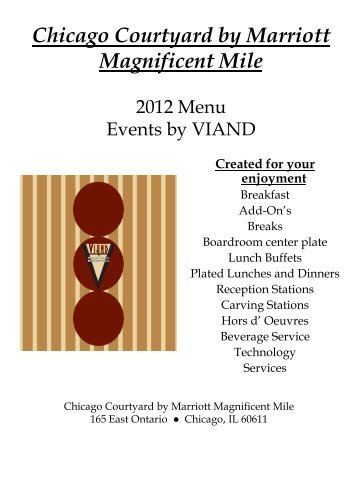 Catering Menu - Courtyard by Marriott Magnificent Mile