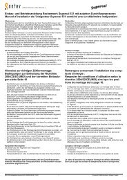 Mode d'emploi Supercal 531 - Sontex SA