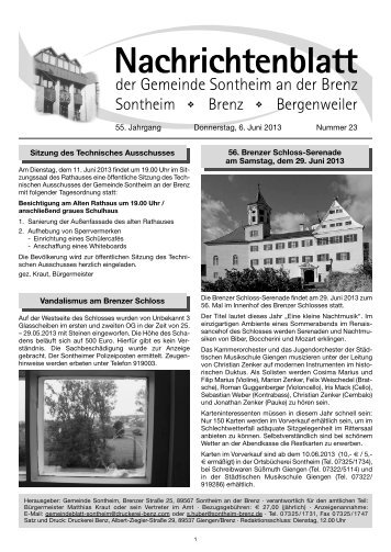 Nachrichtenblatt - Gemeinde Sontheim an der Brenz