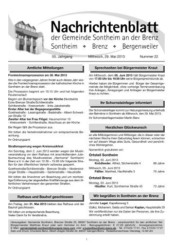 Nachrichtenblatt - Gemeinde Sontheim an der Brenz