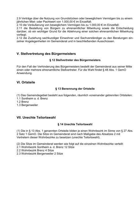 Hauptsatzung mit Änderungen bis 28.03.2013 - Sontheim an der ...