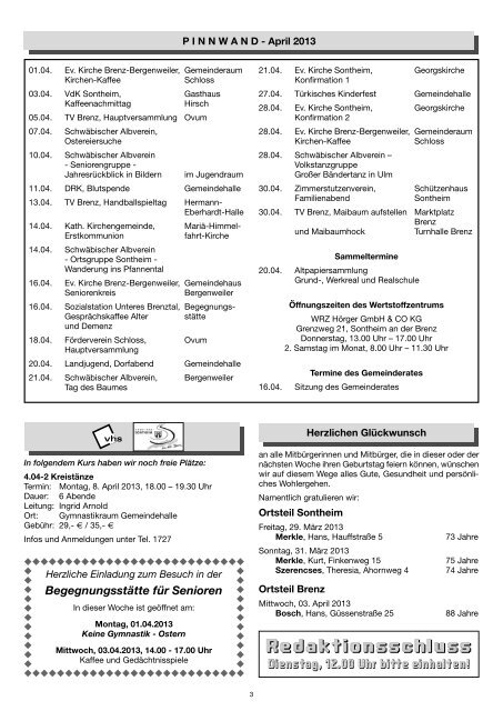 Nachrichtenblatt - Gemeinde Sontheim an der Brenz