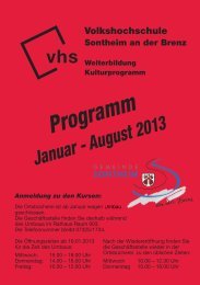 VHS Programm Januar 2013 - Gemeinde Sontheim an der Brenz