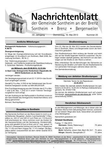 Nachrichtenblatt - Gemeinde Sontheim an der Brenz