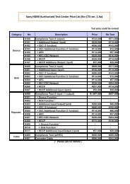 SONY ver14 HDMI Test Price List