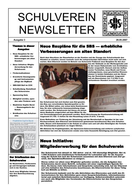 Schulverein Newsletter - Sophie-Barat-Schule