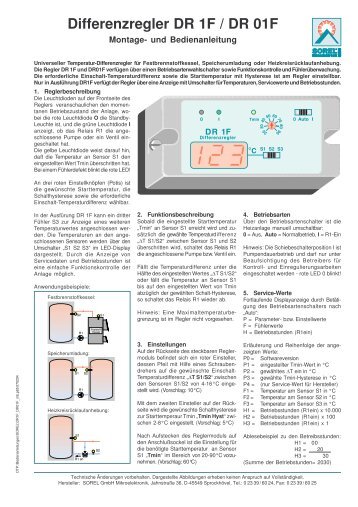 Differenzregler DR 1F / DR 01F - Sorel