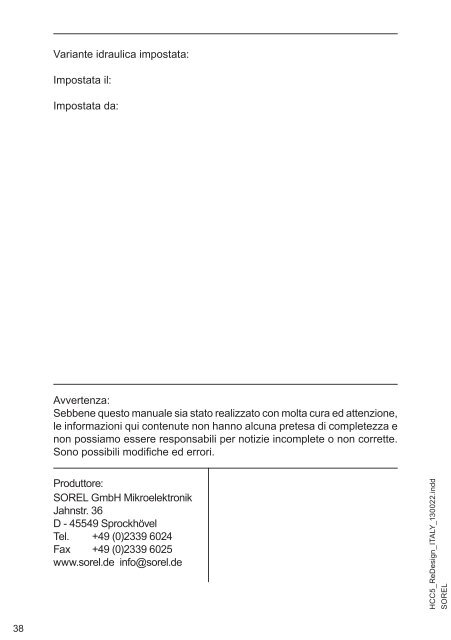 Centralina climatica HCC 5 - Sorel