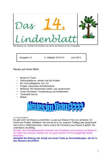 Ausgabe 14 - Schule an der Lindenallee