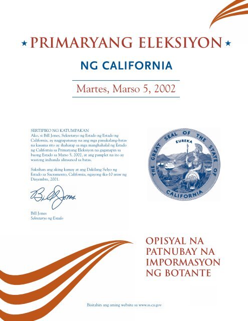 PRIMARYANG ELEKSIYON - California Secretary of State