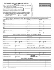 state of idaho - notice of claim of lien in crops - form sl-1