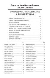2013-2014 Roster of Elected Officials - Office of The New Mexico ...