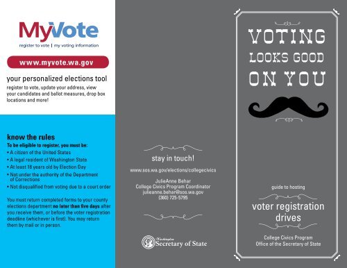 Print guide to voter registration drives - Washington Secretary of State