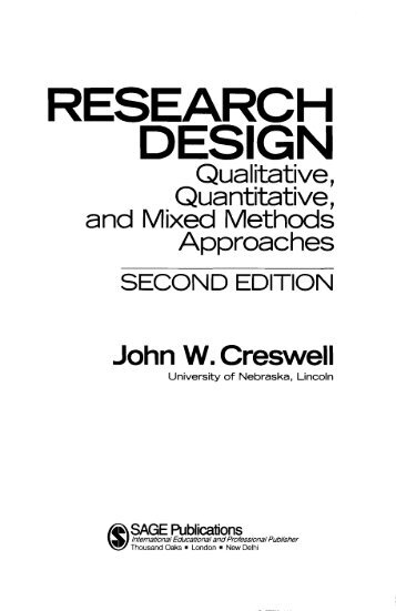 2003_Creswell_A Framework for Design