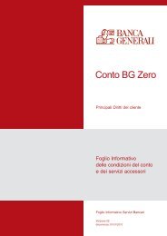 Prospetto informativo Banca Generali Conto BG Zero - Sos Tariffe