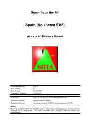 EA5 Association Reference Manual, updated 12th Oct 2010 - SOTA!