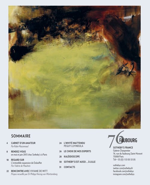 DÃ©couvrez le 76 Faubourg, la revue de Sotheby's France.