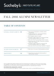 FALL 2008 ALUMNI NEWSLETTER - Sotheby's Institute of Art