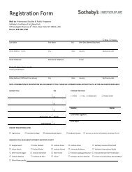 Registration Form - Sotheby's Institute of Art