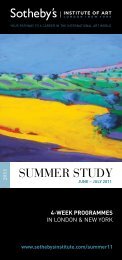 SUMMER STUDY - Sotheby's Institute of Art