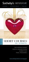 SHORT COURSES - Sotheby's Institute of Art