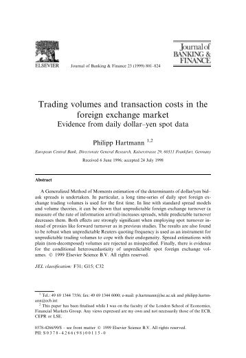Trading volumes and transaction costs in the foreign exchange market