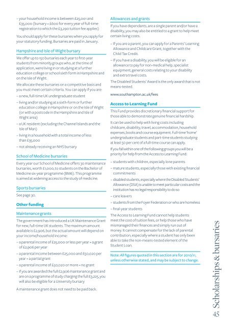 Undergraduate Prospectus 2011 - University of Southampton