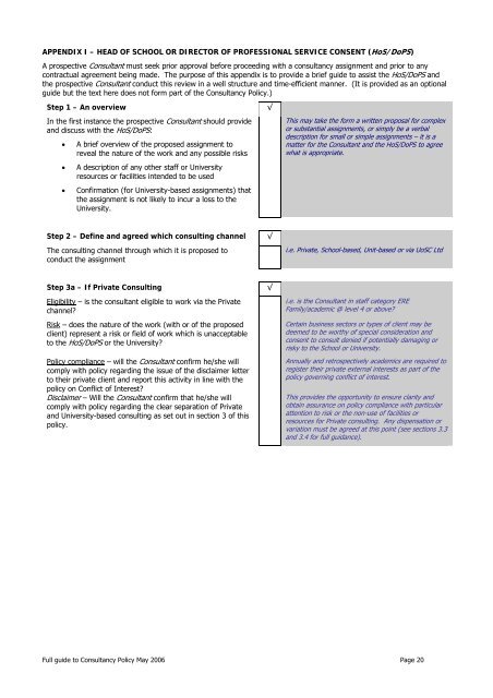 Full guide to Consultancy Policy May 2006 Page 1 - University of ...