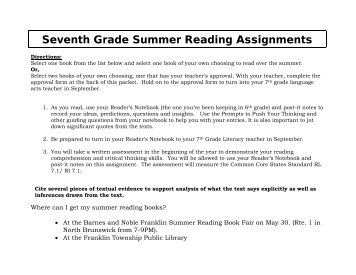 7th Grade - Franklin Board of Education