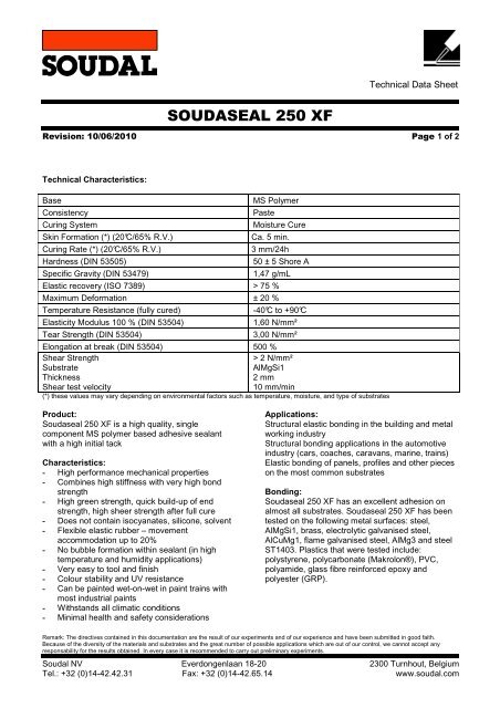 Technical Data Sheet - Soudal