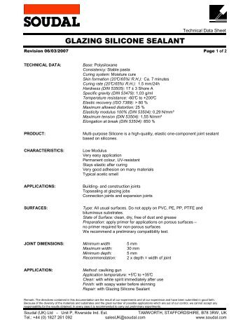 GLAZING SILICONE SEALANT - Soudal