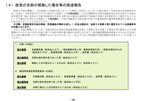 政党支部のための支部政党交付金使途報告のしおり - 総務省