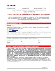 Prospetto informativo UniCredit Genius Card (PDF) - Sos Tariffe