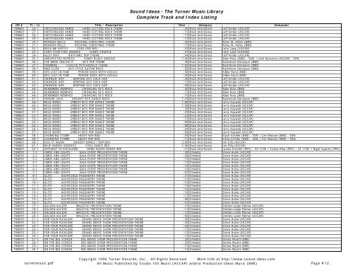 Music Index Example Sound