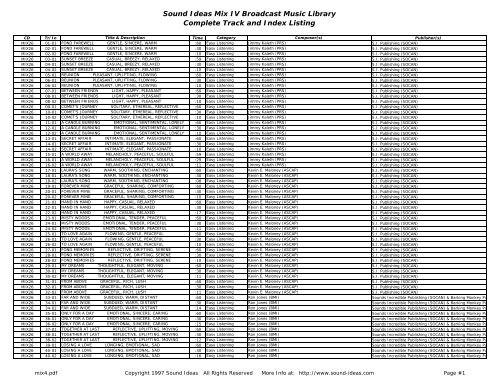 The Mix IV Broadcast Music Library - Sound Ideas