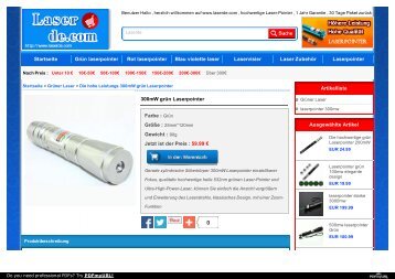  Laserpointer grün 300mW 