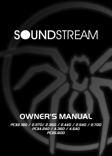 pcx anolog series manual - Soundstream