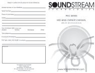 Pro Series Manual Front - Soundstream